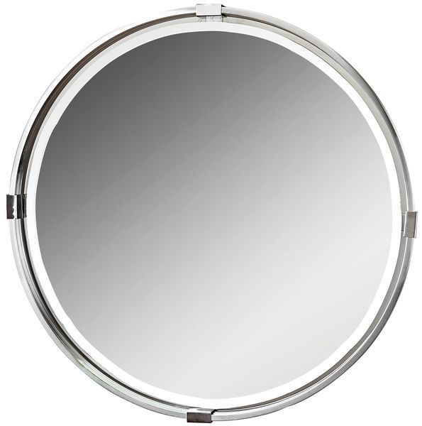 Uttermost Tazlina Brushed Nickel Round Mirror image 1