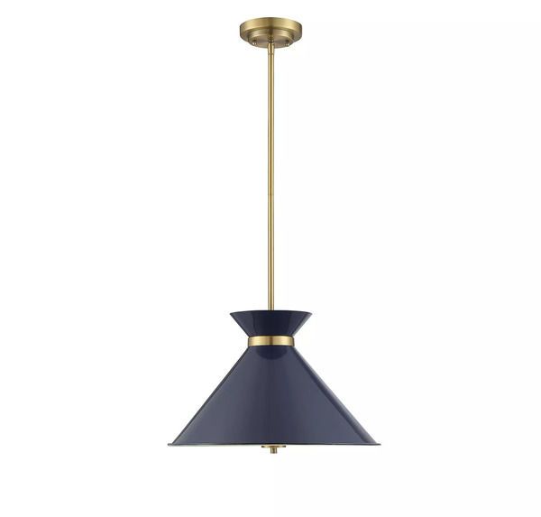 Lamar Navy Blue With Brass Accents 3 Light Pendant image 2