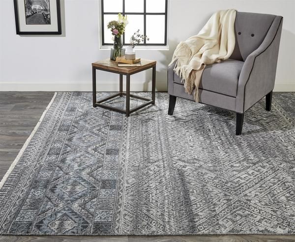 Product Image 4 for Payton Gray / Blue Global Area Rug - 11'6" x 15' from Feizy Rugs