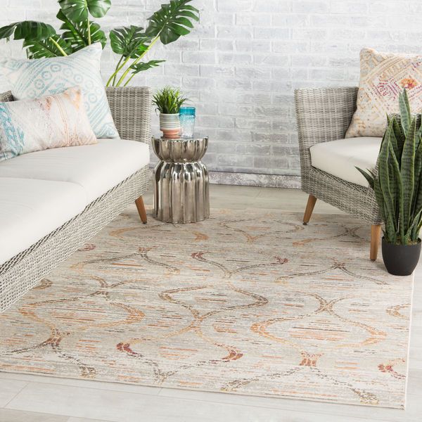 Product Image 6 for Nikki Chu By  Jive Indoor / Outdoor Trellis Gray / Orange Runner Rug from Jaipur 