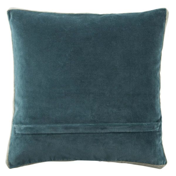 Bryn Solid Teal/ Gray Throw Pillow image 1