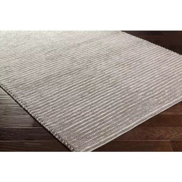 Product Image 2 for Felix Grey / Cream Striped Felted Wool Rug from Surya