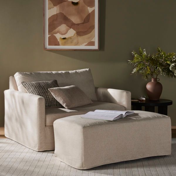 Product Image 2 for Maddox Slipcover Chair With Ottoman from Four Hands