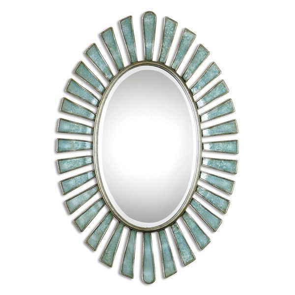 Product Image 1 for Uttermost Morvoren Blue Gray Oval Mirror from Uttermost