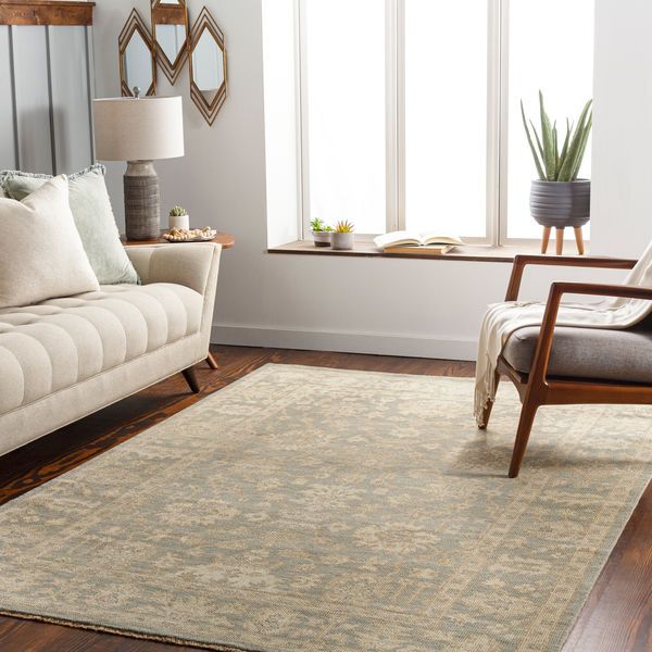Product Image 3 for Reign Hand-Knotted Dusty Sage / Tan Rug - 6' x 9' from Surya
