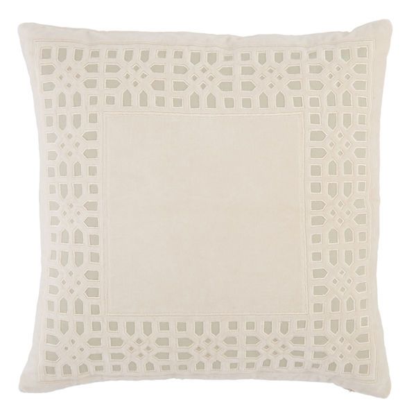 Product Image 3 for Azilane Trellis Beige/ Light Gray Throw Pillow 22 inch from Jaipur 