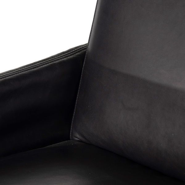 Product Image 9 for Brickel Black Leather Dining Armchair from Four Hands