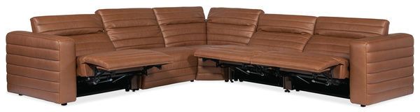 Product Image 2 for Chatelain 5-Piece Power Headrest Sectional with 2 Power Recliners from Hooker Furniture