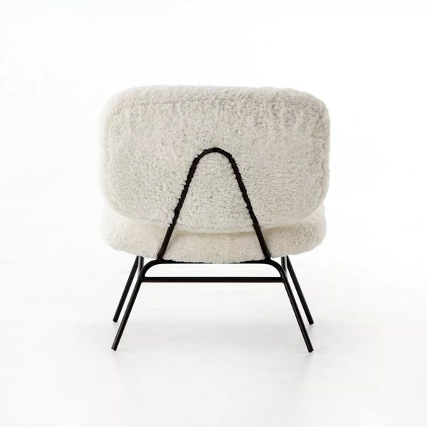 Product Image 1 for Caleb Small Accent Chair - Ivory Angora from Four Hands