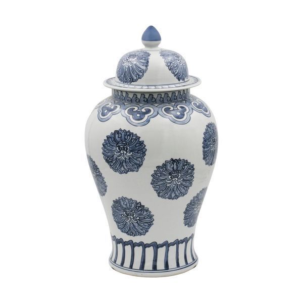 Product Image 2 for Blue & White Multi Flowers Porcelain Temple Jar from Legend of Asia