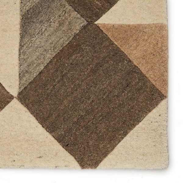 Product Image 2 for Verde Home by Paris Handmade Geometric Brown/ Cream Rug from Jaipur 