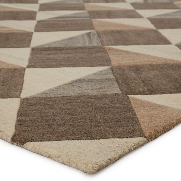 Product Image 3 for Verde Home by Paris Handmade Geometric Brown/ Cream Rug from Jaipur 