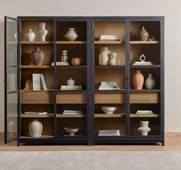 Product Image 4 for Millie Matte Black Wood Double Cabinet from Four Hands