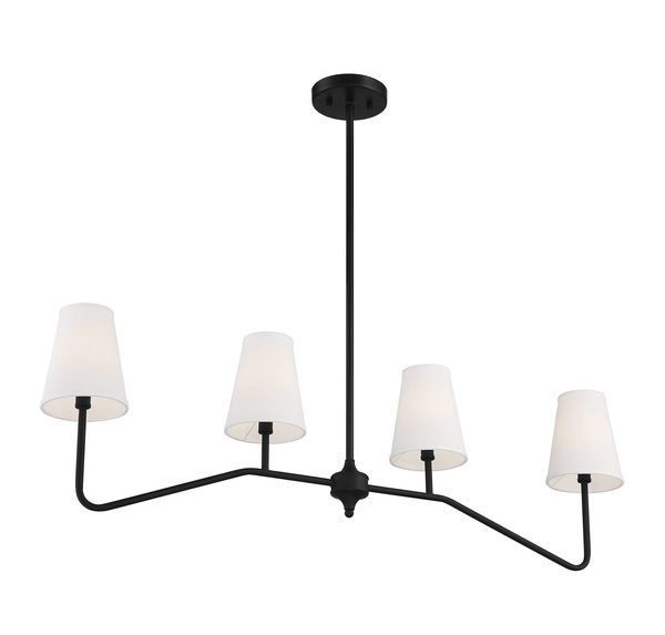 Product Image 5 for Jessica 4 Light Matte Black Linear Chandelier from Savoy House 