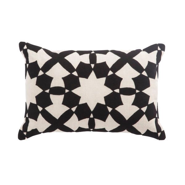 Product Image 1 for Casino Black/ Ivory Geometric Throw Pillow 16X24 inch by Nikki Chu from Jaipur 