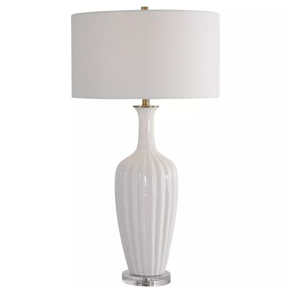 Strauss White Ceramic Table Lamp image 1