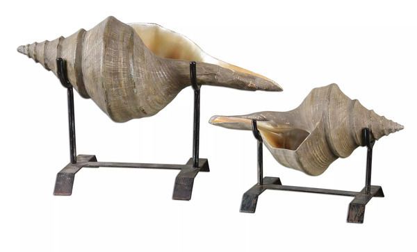 Uttermost Conch Shell Sculpture, Set/2 image 1
