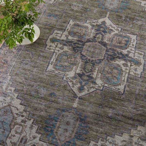 Product Image 2 for Chaplin Medallion Green/ Blue Rug from Jaipur 