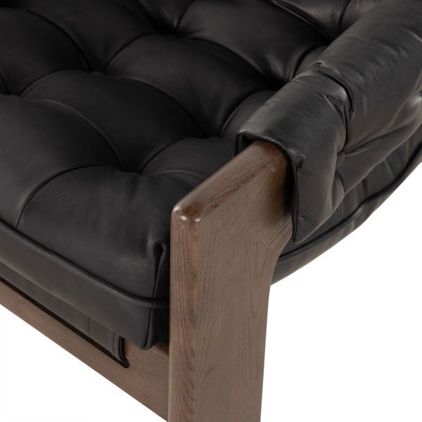 Halston Top Grain Leather Chair - Heirloom Black image 9