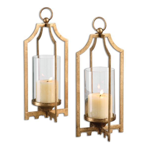 Uttermost Lucy Gold Candleholders S/2 image 1