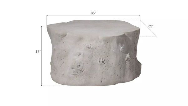 Log Coffee Table, Roman Stone image 5