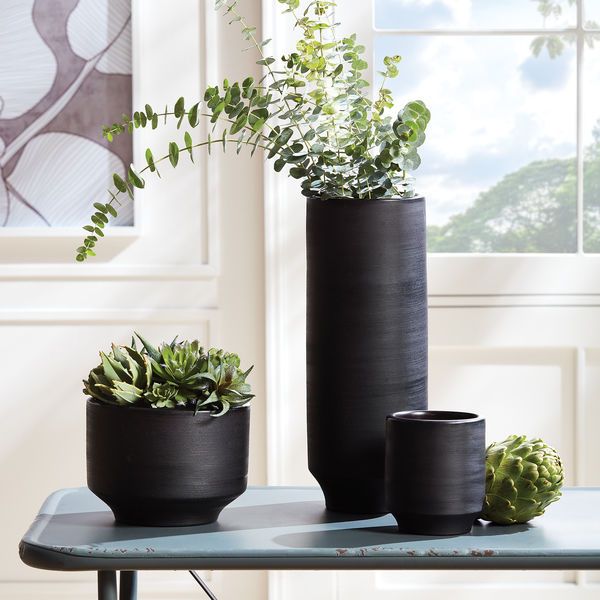 Product Image 2 for Zola Black Terracotta Cachepots, Set of 2 from Napa Home And Garden
