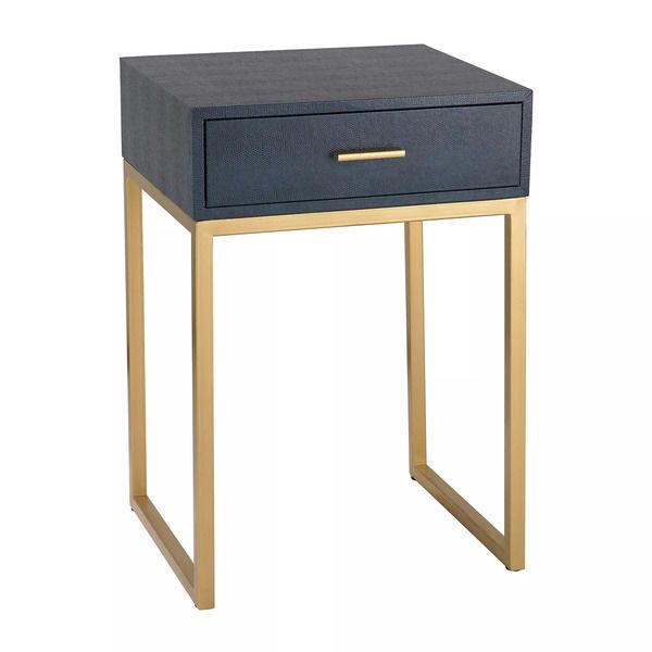 Shagreen Side Table In Navy image 1