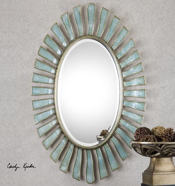 Product Image 2 for Uttermost Morvoren Blue Gray Oval Mirror from Uttermost