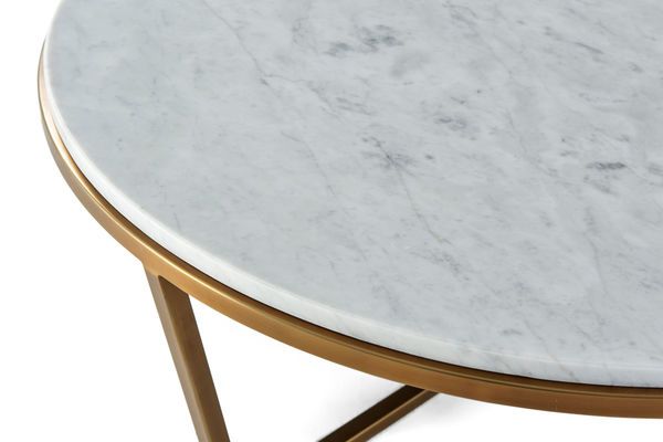 Small Fisher Round Marble Cocktail Table image 5