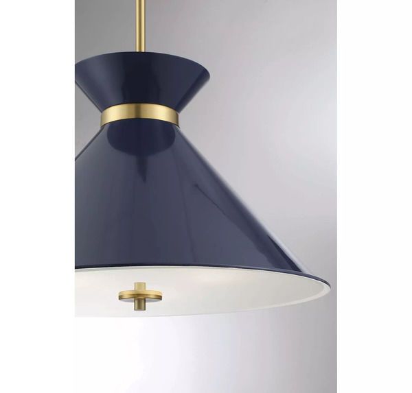 Lamar Navy Blue With Brass Accents 3 Light Pendant image 3