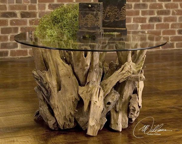 Uttermost Driftwood Glass Top Cocktail Table image 1