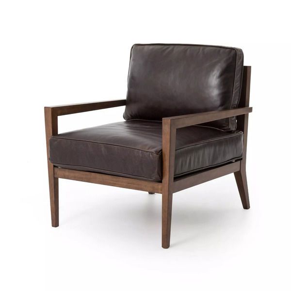 Laurent Wood Frame Accent Chair - Dk Brn L image 1