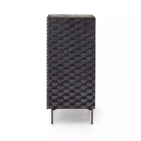 Product Image 6 for Raffael Bar Cabinet Carved Black Wash from Four Hands