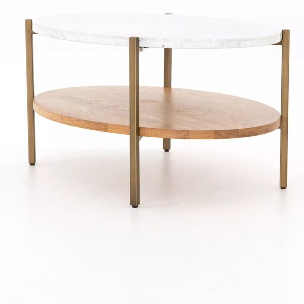 Product Image 2 for Olga 36" Oval Coffee Table Golden Brass from Four Hands