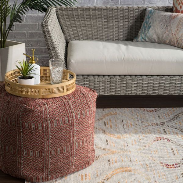 Product Image 8 for Nikki Chu By  Jive Indoor / Outdoor Trellis Gray / Orange Runner Rug from Jaipur 