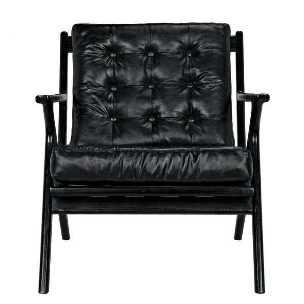 Lauda Black Leather Accent Chair image 2