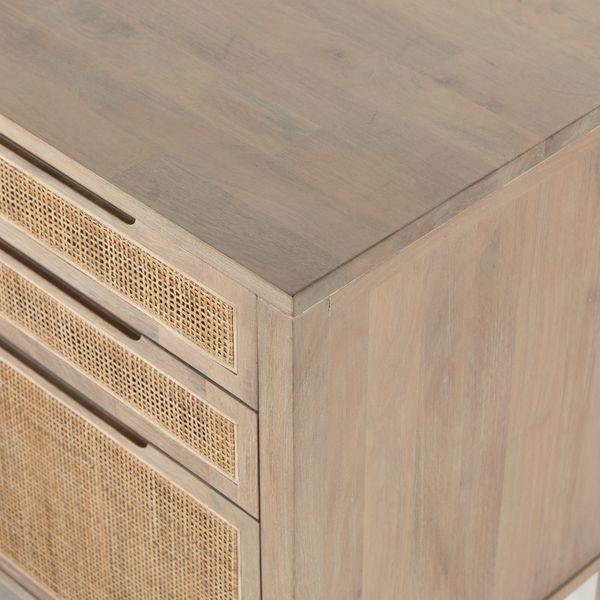 Clarita Desk System W/ Filing Cabinet - White Wash Mango image 8