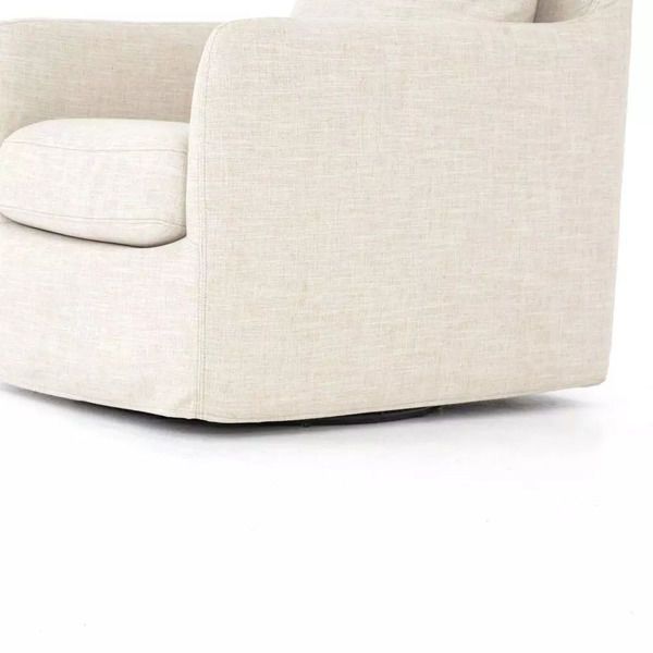Product Image 2 for Banks Cambric Ivory Swivel Chair from Four Hands