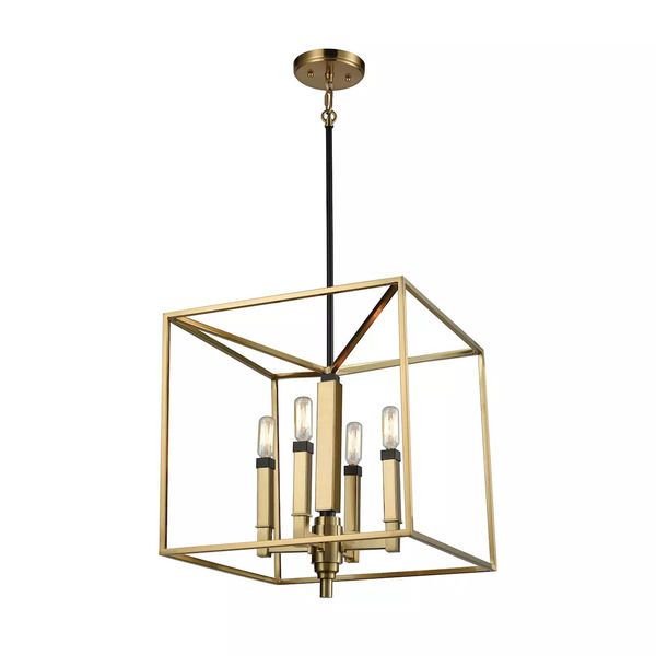 Product Image 1 for Mandeville 4 Light Chandelier In Oil Rubbed Bronze And Satin Brass from Elk Lighting