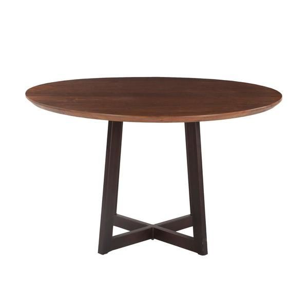 Product Image 1 for Mapai 48 Inch Round Acacia Wood Table In Walnut Finish from World Interiors