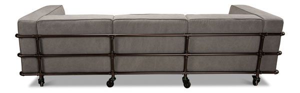 Product Image 3 for Belgium Industrial Grey Canvas Sofa from Sarreid Ltd.