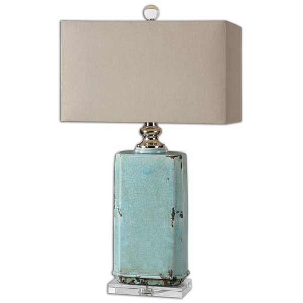 Product Image 2 for Uttermost Adalbern Blue Crackle Lamp from Uttermost