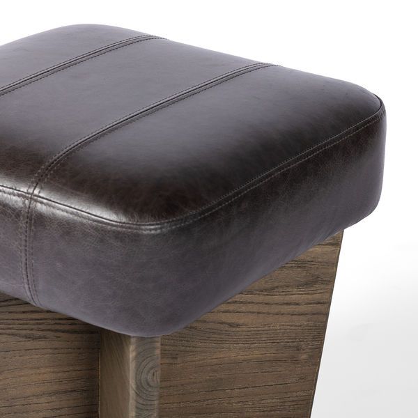 Chaz small leather ottoman sonoma black scout nimble
