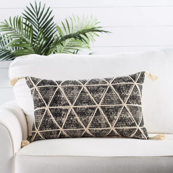 Product Image 2 for Cordele Black/ Cream Geometric Throw Pillow 14X24 inch from Jaipur 