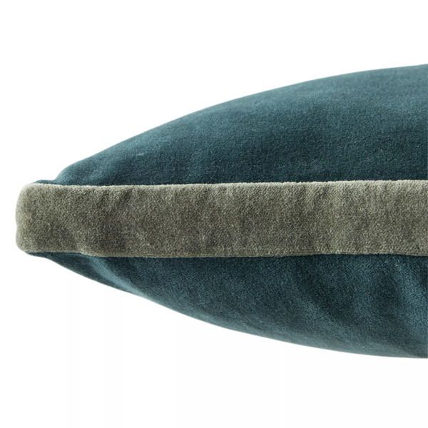 Bryn Solid Teal/ Gray Throw Pillow image 2