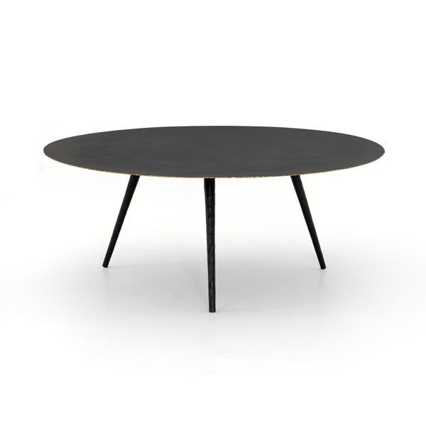 Product Image 3 for Trula Round Coffee Table Rubbed Black from Four Hands