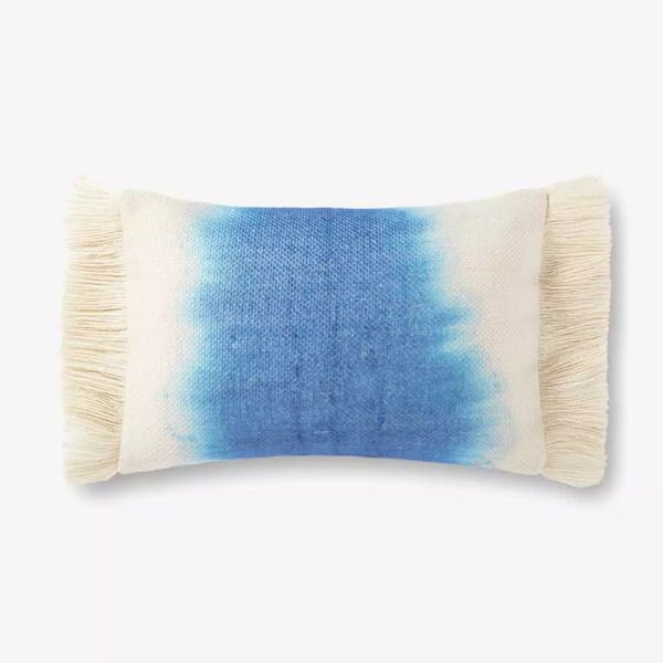 Cream / Blue Dyed Pillow image 1