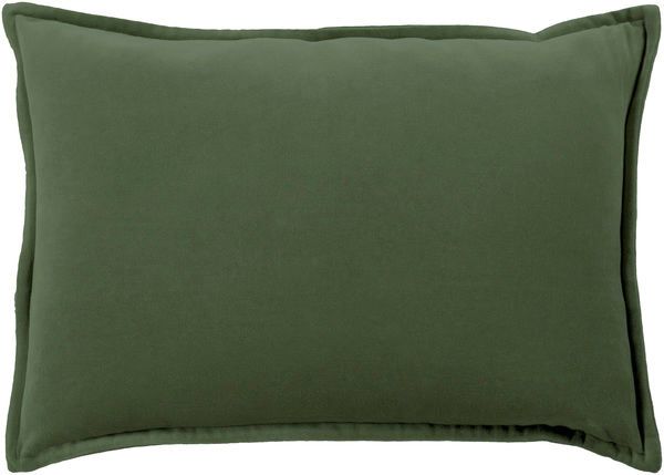 Cotton Velvet Dark Green Lumbar Pillow image 1