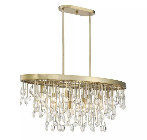 Product Image 3 for Livorno Noble Brass 8 Light Linear Chandelier from Savoy House 