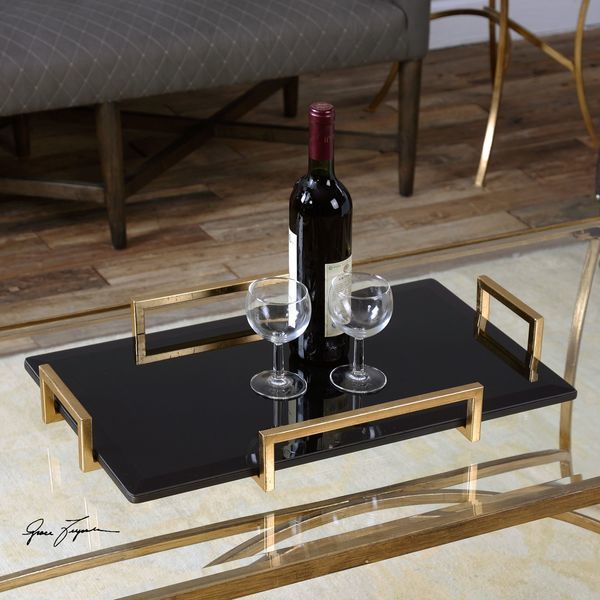 Product Image 2 for Uttermost Ettore Black Glass Tray from Uttermost